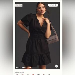 Anthropologie 2X Somerset Mini Black Dress EUC 100 Cotton